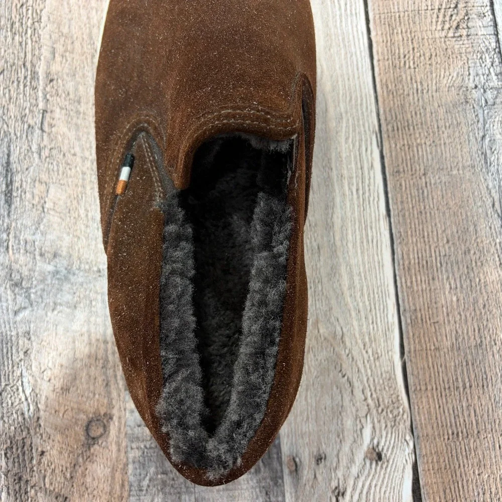 Allen Edmonds Slip On Men 10 3E Brown Suede Shearling Lined Sneaker 4830 Wide